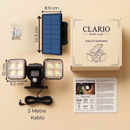 Clario - 2.0 Sensörlü Solar Aydınlatma - Clario