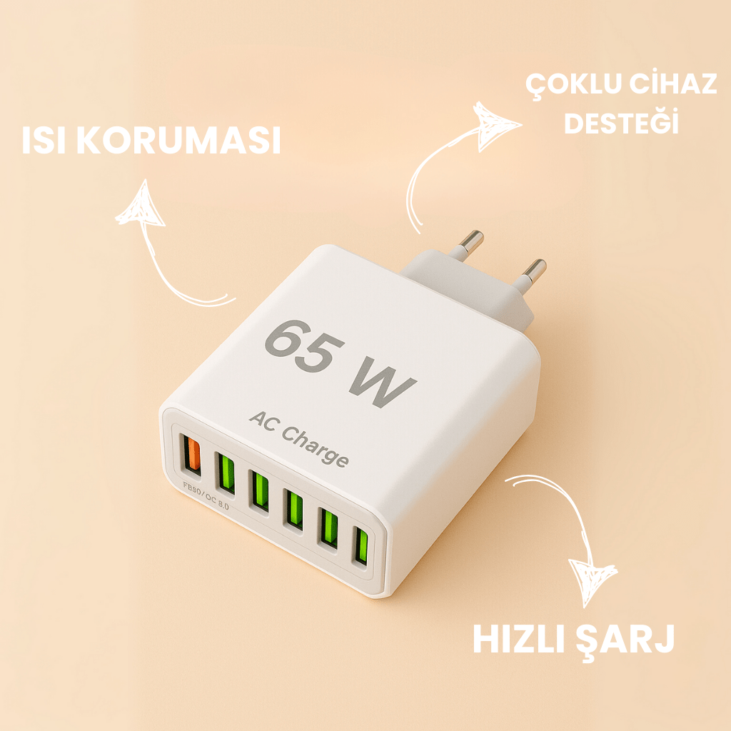 Clario PowerHub - Çok Girişli Hızlı Şarj Aleti - Clario