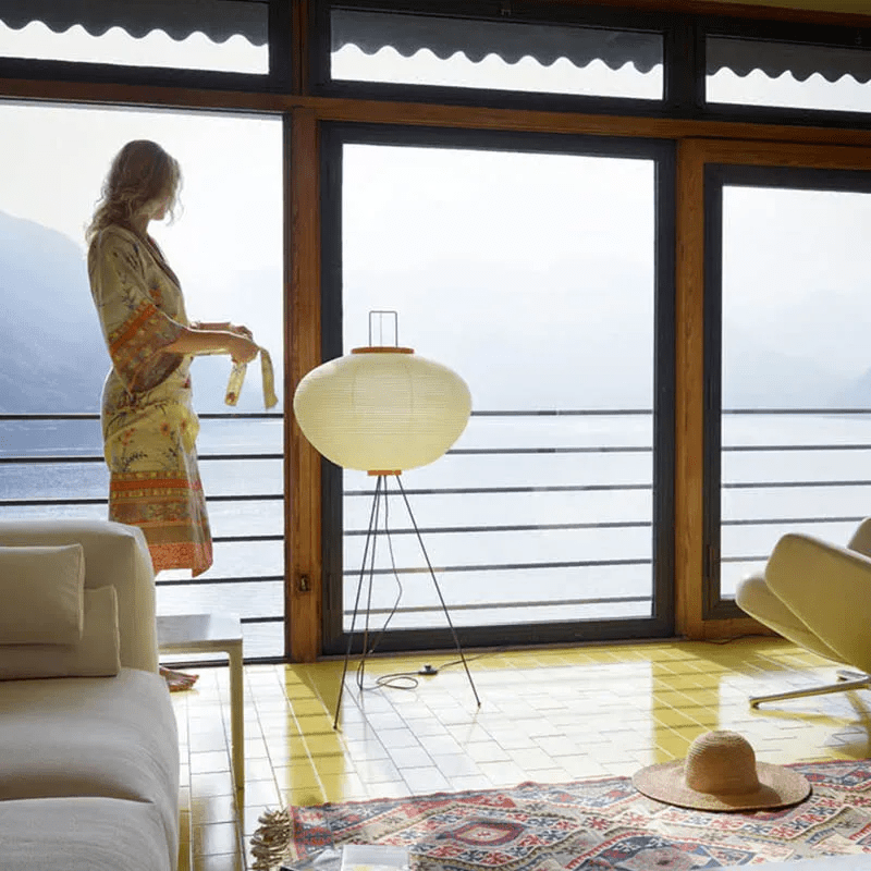 Doğal Japon Kağıdı Zemin Lambası - Clario