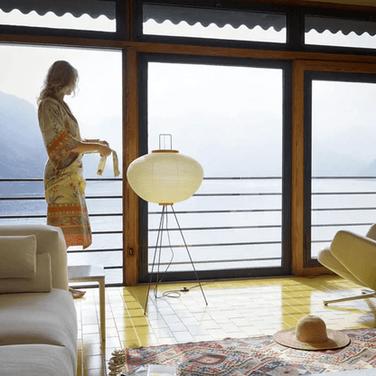 Doğal Japon Kağıdı Zemin Lambası - Clario